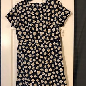 Navy blue daisy dress